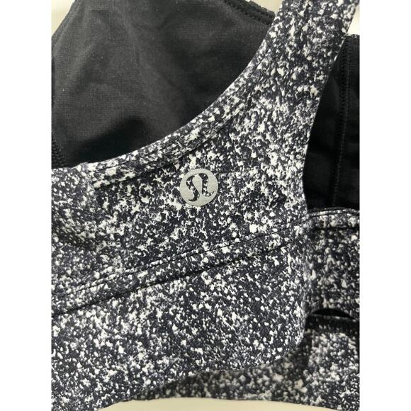 Lululemon Power Through Bra Diffuse Starlight Black Sz 4 - Picture 6 of 7